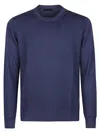 Fay Crew-neck Wool Sweater In Blue