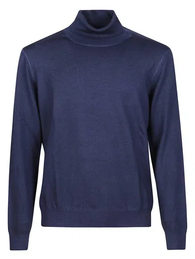 Fay Turtle Neck Sweater In Blue