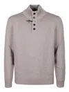 Fay Beige Virgin Wool Turtleneck Sweater Man In Brown