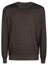 Fay Round Neck Sweater In Brown