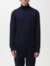 Fay Fine-knit Roll-neck Sweatshirt In Blue