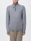 Fay Button-placket Virgin Wool Jumper In Platinum