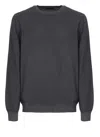 Fay Charcoal Grey Virgin Wool Sweater In Black