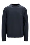 Fay Crew Neck Raglan Sleeves Ribbed Cuffs Sweaters In Blue