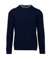 Fay Crew-neck Cotton Jumper In Blue