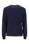 Fay Cotton Crew-neck Jumper In Blue