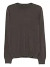 Fay Brown Round-neck Sweater In Brown