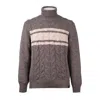 Fay Cable-knit Roll-neck Jumper In Brown