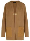 Fay Brown Wool Blend Cardigan Woman In Brown