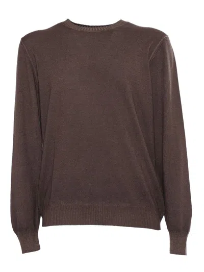 Fay Rounded Sweater In Brown