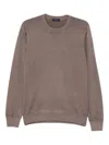 Fay Crew-neck Wool Sweater In Gray