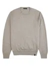 Fay Crew-neck Wool Sweater In Gray