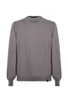 Fay Regular-fit. Fin. 12 Maglia Girocollo In Lana Rasata. Sweater In Gray