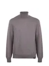 Fay Regular-fit. Fin. 12 Maglia Collo Alto In Lana Rasata. Sweater In Gray