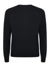 Fay Black Virgin Wool Sweater In Multicolor