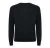 Fay Black Virgin Wool Sweater In Multicolor