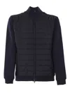 Fay Quilted Front Zip-up Sweatshirt In Blue