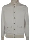 Fay Cotton Bomber Jacket Double Construction In Gray