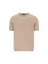 Fay Linen And Cotton T-shirt In Hemp