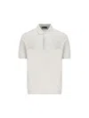 Fay Short-sleeved Knitted Polo Shirt In Light