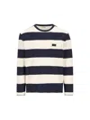 Fay Striped Archive T-shirt In Natural+blue