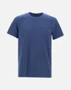 Fay Blue Crewneck T-shirt With Pocket And Logo In Blue