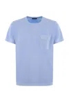 Fay T-shirt With Pocket In Celeste