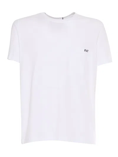 Fay T-shirt  Jersey Pocket In White