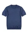 Fay T-shirt In Linen And Cotton In Blue