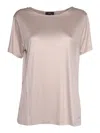 Fay Beige Solid Round Neck T-shirt In Neutral