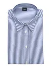 Fay Striped Pattern Cotton Shirt In Blue