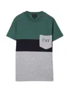 Fay Teen Colour-block Cotton T-shirt In Multicolour