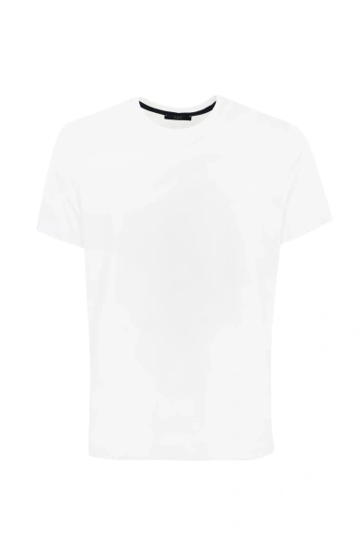 Fay T-shirt With Logo Embroidery In Bianco