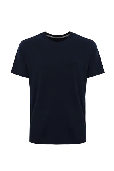 Fay T-shirt With Logo Embroidery In Blu