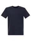 Fay T-shirt With Logo Embroidery In Navy Blue