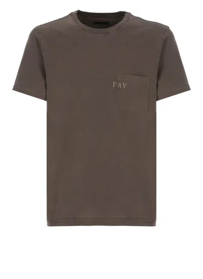 Fay T-shirts And Polos In Brown