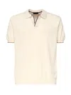 Fay Polo-collar T-shirt In Beige