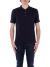 Fay Navy Blue Polo Shirt Short-slevees With Embroidered Logo In Biro Blu