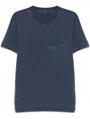 Fay Blue Crewneck T-shirt With Pocket And Logo In Blue