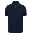 Fay Navy Blue Polo Shirt Short-slevees With Embroidered Logo In Blue