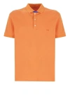 Fay Polo Db Collar Piquet Polo In Orange