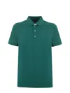 Fay Green Polo Piquet Stretch Bicolor In Verde Smeraldo