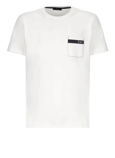 Fay Logoed T-shirt In White
