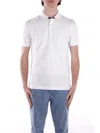 Fay Collared Polo Shirt In Crisp Cotton In Bianco Chiari E Naturali