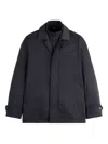 Fay Tailored Black Coat With Notched Collar In Black