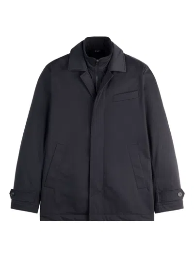 FAY FAY TAILORED BLACK COAT WITH NOTCHED COLLAR