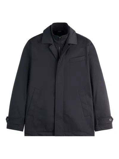 Fay Tailored Black Coat With Notched Collar