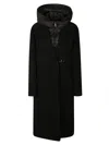 Fay Tailored Black Coat With Structured Design And Clean Lines In Black