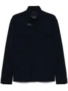Fay Blue Jacket In Wool With Hook And Pockets In Blue