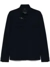 Fay Blue Jacket In Wool With Hook And Pockets